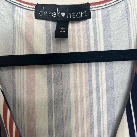 *Derek Heart Pink, Blue, & White Stripe Jumpsuit - Picture 4 of 10